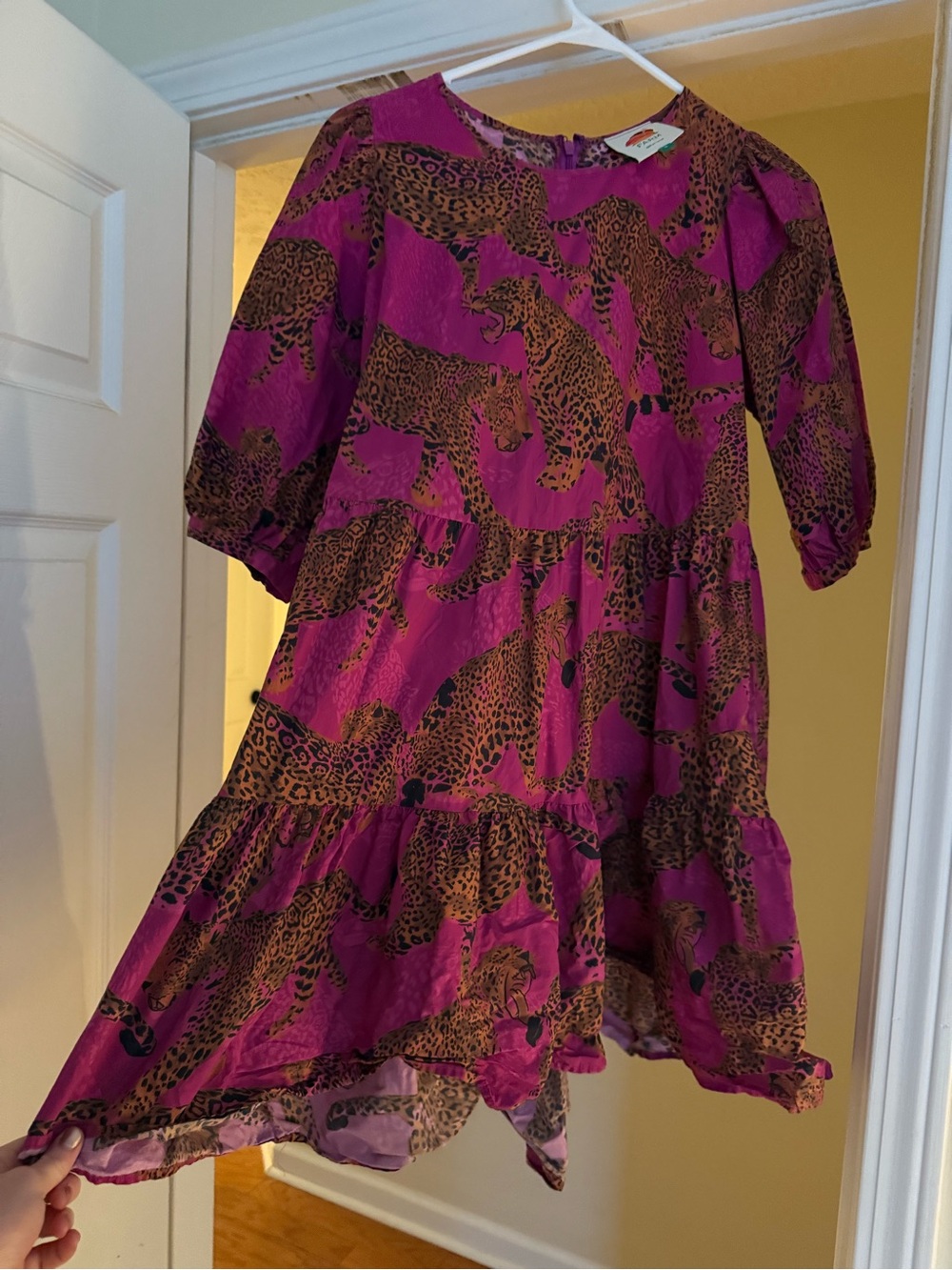 FARM Rio Pink Leopard Print Mini Dress